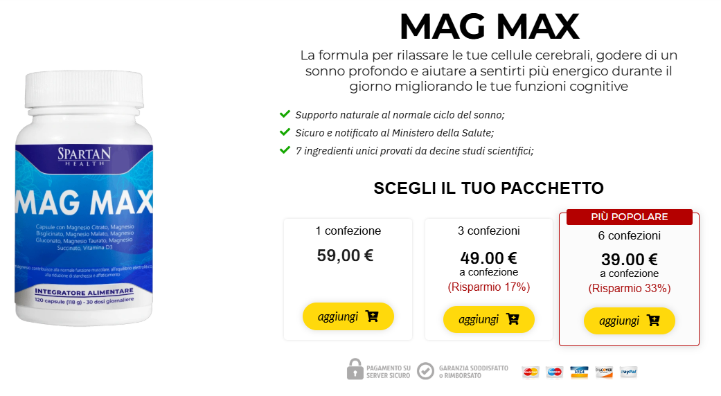 Mag Max recensioni Mag Max Spartan Health